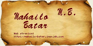 Mahailo Batar vizit kartica